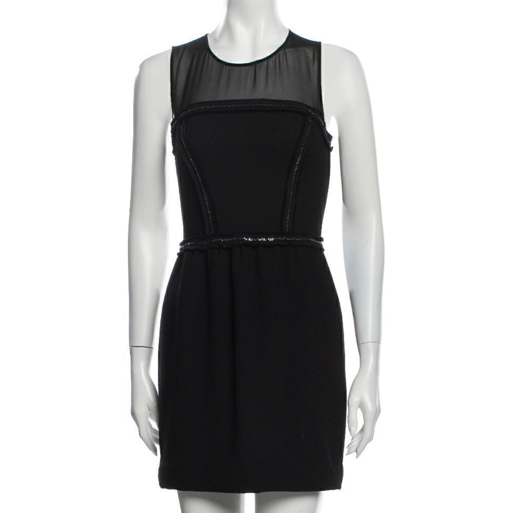 Sandro Black Rapprochement Chain Mesh Mini Dress Size 1